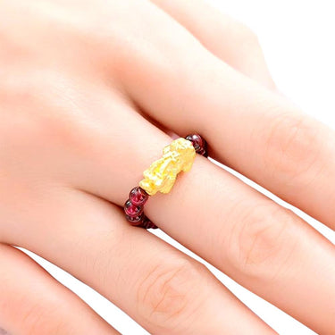 Red Garnet Pixiu Fortune Ring-Your Soul Place